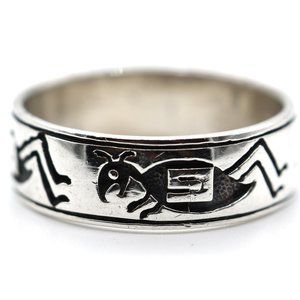 Sterling Silver Hopi Grasshopper cricket band ring